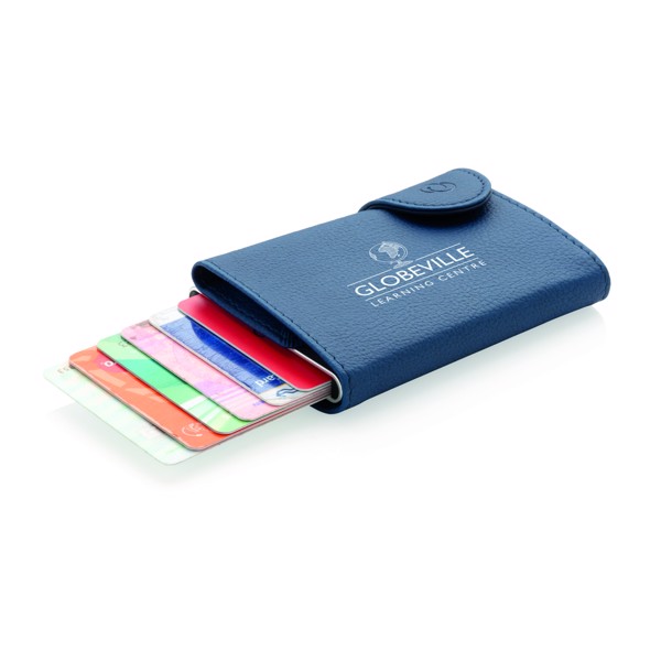 C-Secure RFID denarnica, aluminij, drži 7 kartic - Modra