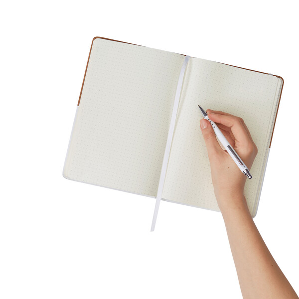 Notebook in DIN A5 size CORKY - brown / white