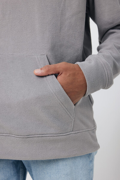 Iqoniq Trivor Mikroflis kapuca iz recikliranega poliestra - Storm Grey / 3XL
