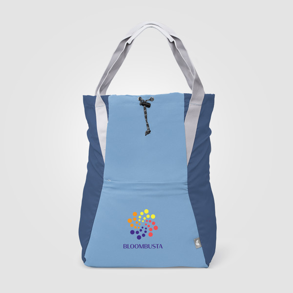 Tilden Recycled Convertible 2-in-1 Tote Backpack - 16L - Steel Blue / Heat transfer