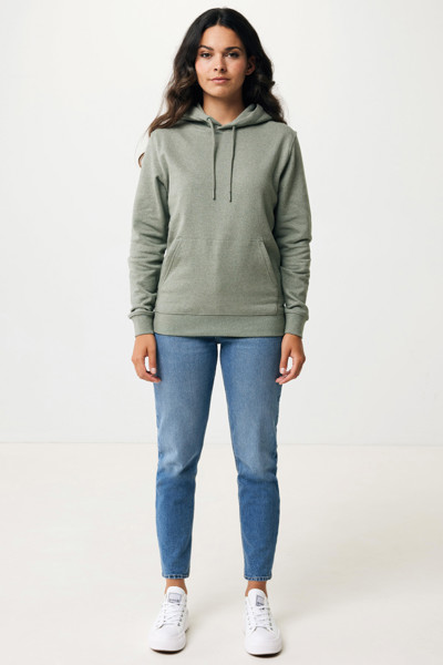 Sweat à capuche en coton recyclé et non teinté Iqoniq Torres - Heather Green / XXS