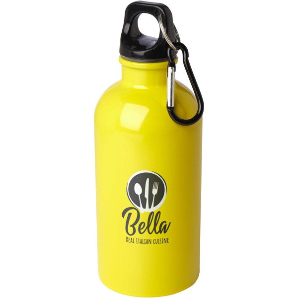 Borraccia da 400 ml in acciaio inossidabile certificato RCS a parete singola con moschettone Oregon - Giallo