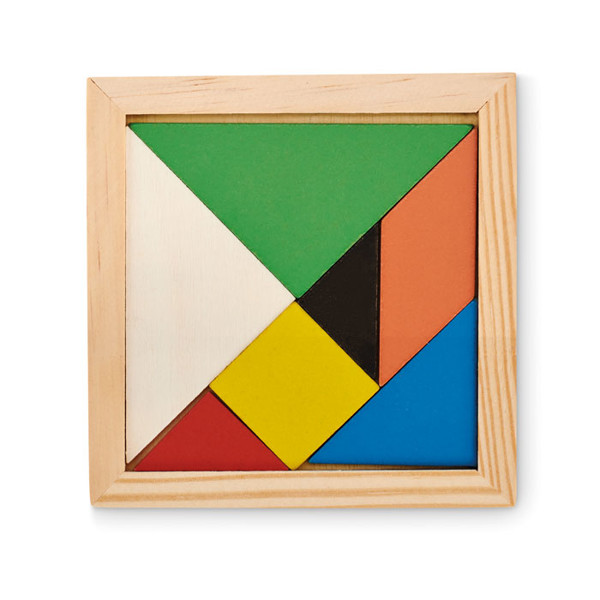 Sestavljanka Tangram, 7-delni leseni set, 100x100 mm