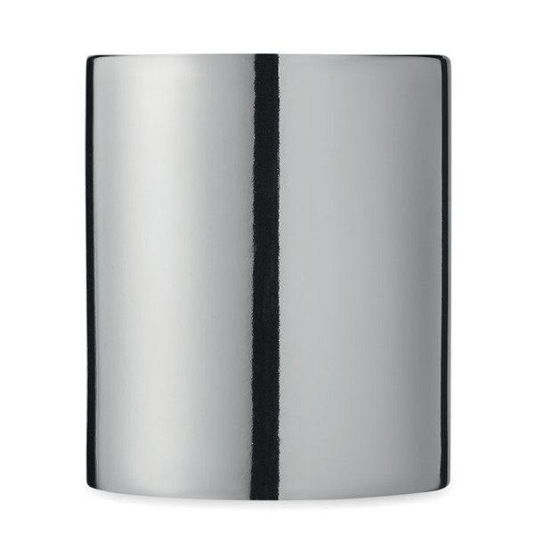 Ceramic mug metallic 300 ml Holly - Shiny Silver