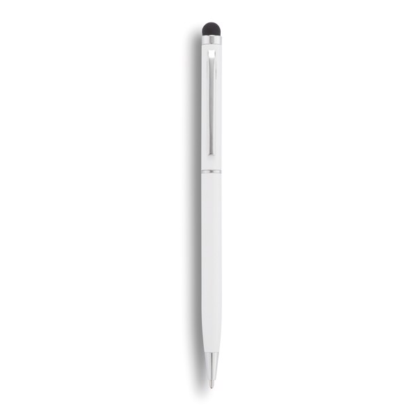 Thin metal stylus pen - White