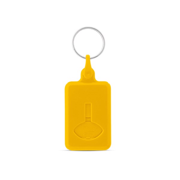 BUS. Coin-shaped keyring for supermarket trolley - Yellow