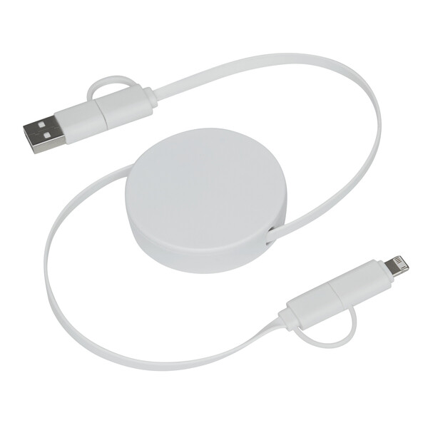 Charging And Data Transfer Cable Transfer Round - White