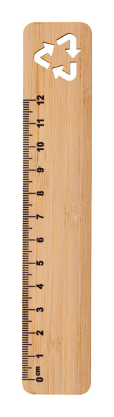 Rooler bamboo ruler, 12 cm - Natural