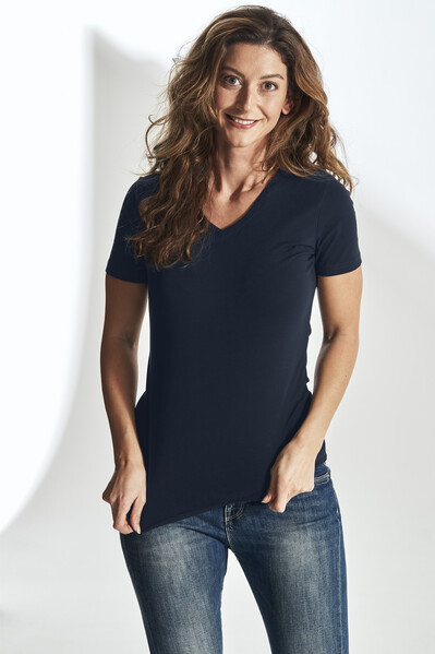 Cottover Gots Stretch V-Neck Lady white XS
