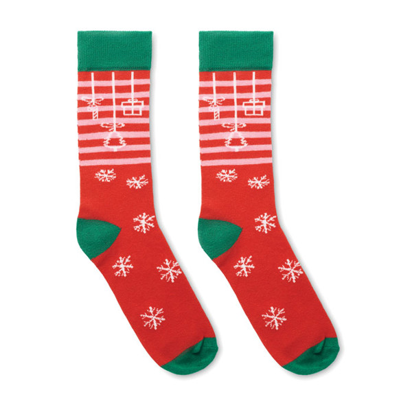 Pair of Christmas socks M Joyful M - Red