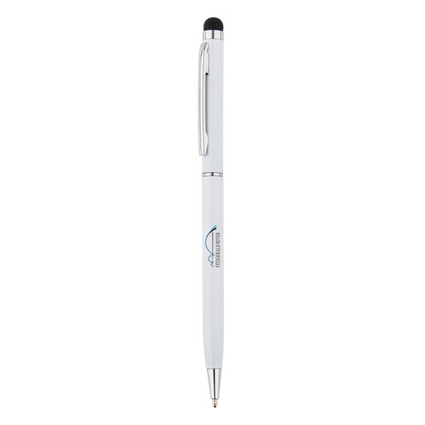 Thin metal stylus pen - White