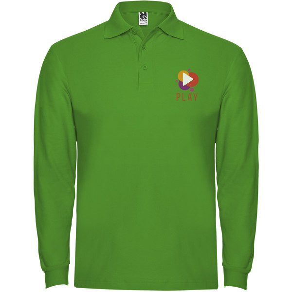 Estrella long sleeve men s polo Grass Green XL