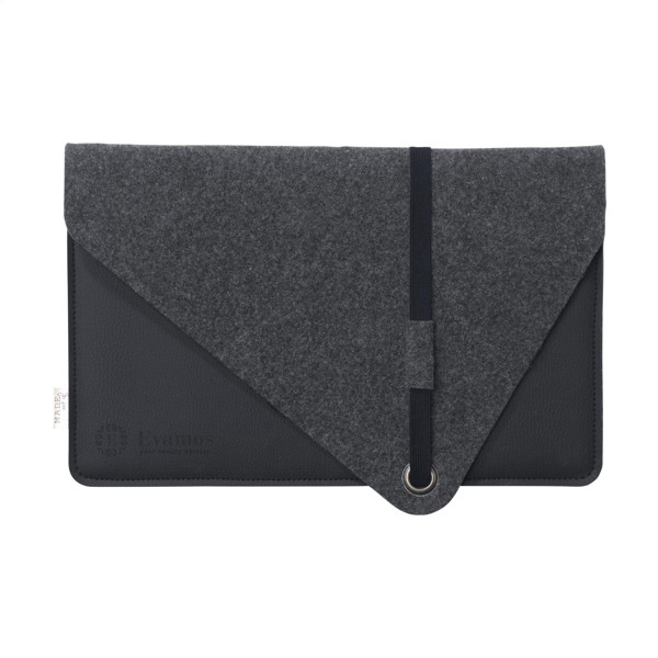 Recycled Felt & Apple Leather Laptop Sleeve 14" - Black