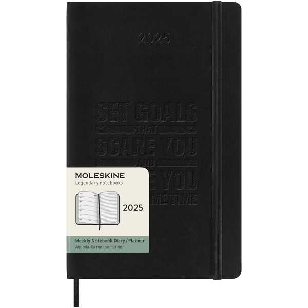 Moleskine soft cover 12 month weekly L planner - Solid Black