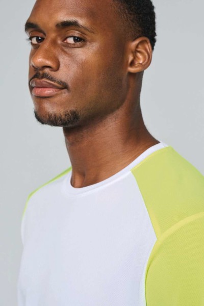 Men's Eco-Friendly Two-Tone Sport T-Shirt - White / Black / S