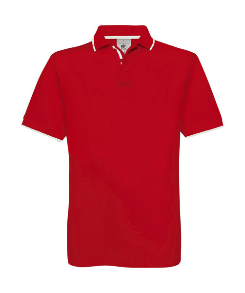 Safran Sport Tipped Polo - Red / White / L