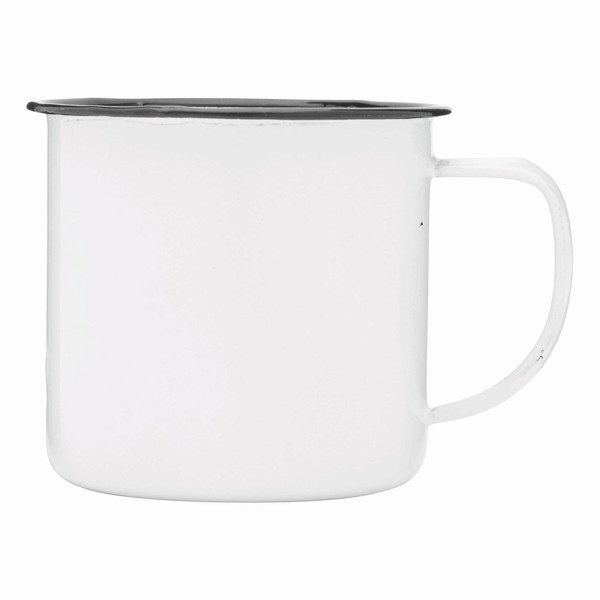 Emaille Becher Retro Cup - Weiß