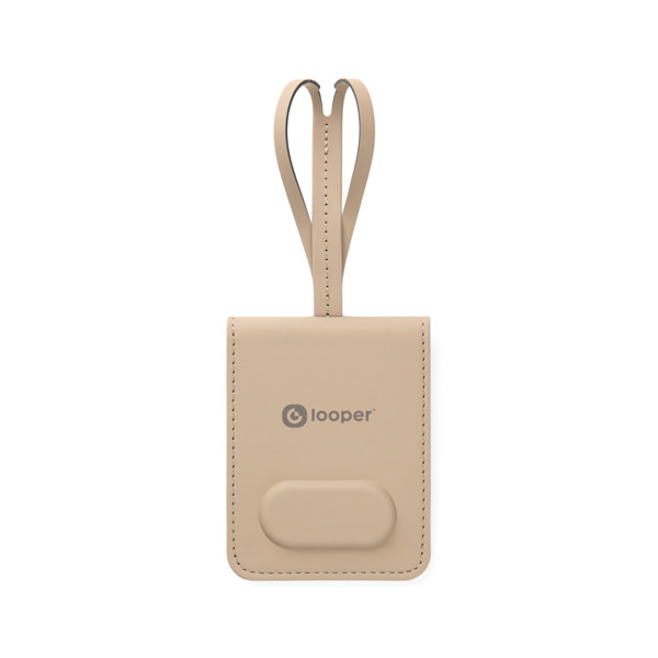 VINGA Baltimore RCS Luggage Tag With Finder Dual - Greige