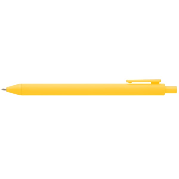 Bloom Recycled Plastic Retractable Soft Touch Pen - Yellow / 4 Colour inkjet