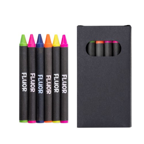 SET 6 WAX FLUO CRAYONS "LUMYNI"