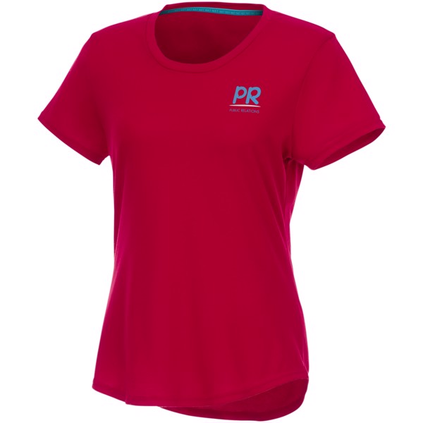 Camiseta de manga corta de material reciclado GRS para mujer "Jade" - Rojo / S
