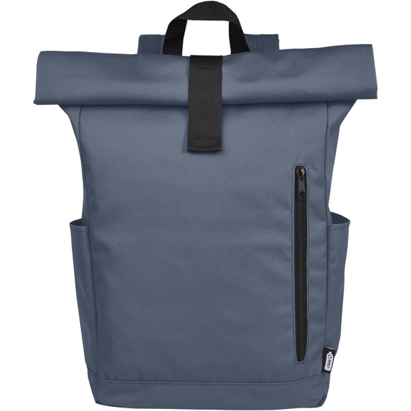 Sac à dos Byron de 18 L en RPET GRS 15,6" avec dessus enroulable - Bleu hale
