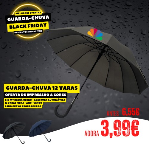 Guarda chuva Huron de 12 varas com impressão a cores.