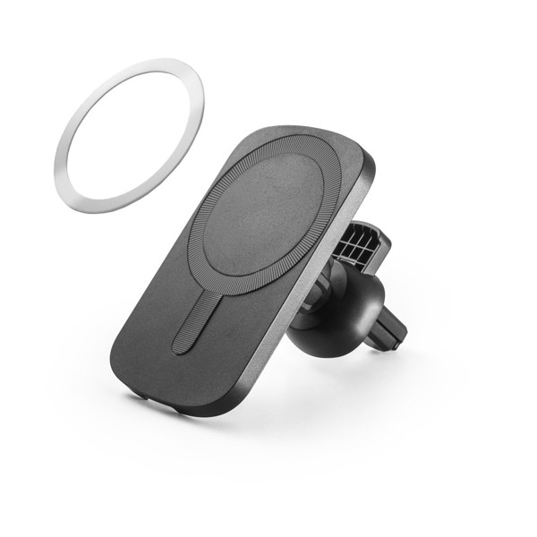 KOCH. Suporte de smartphone para automóvel com carregador magnético wireless 15W em ABS reciclado (100% rABS)