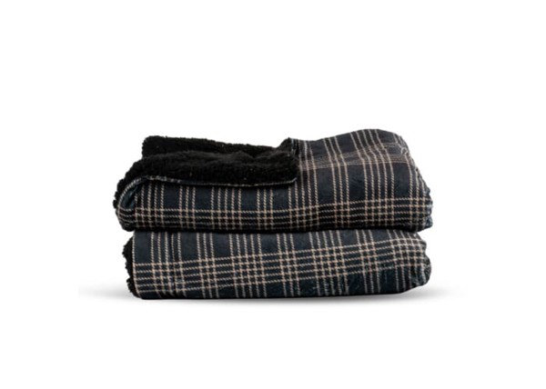 Sagaform Rut fleece plaid - Black