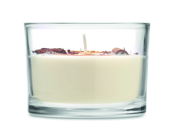 Glass candle citrus scent, 300 gr, 50h burn time