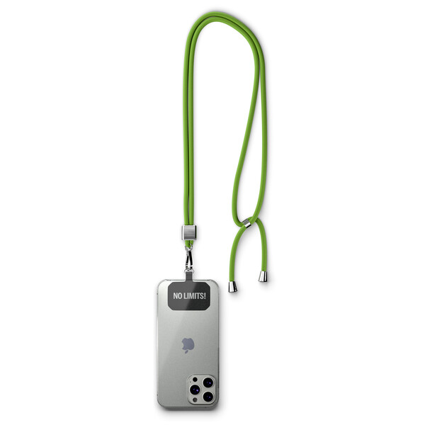 Crossbody, trendy 2-tone cord phone holder made of recycled polyester (rPET) - Orange / Silver accessories