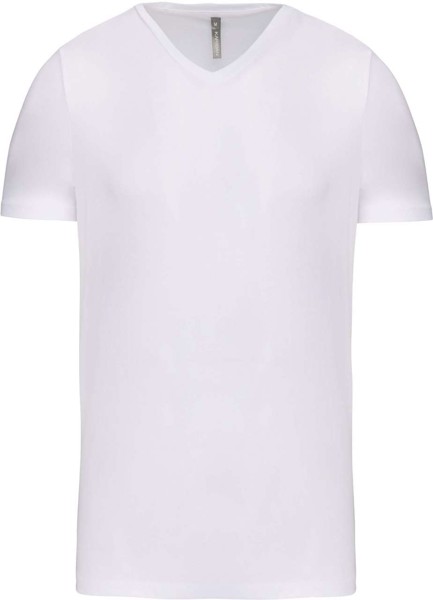 Men's Short-Sleeved V-Neck T-Shirt - White / 2XL