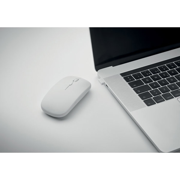 Curvy C wireless mouse, 500 mAh, recycled ABS - White