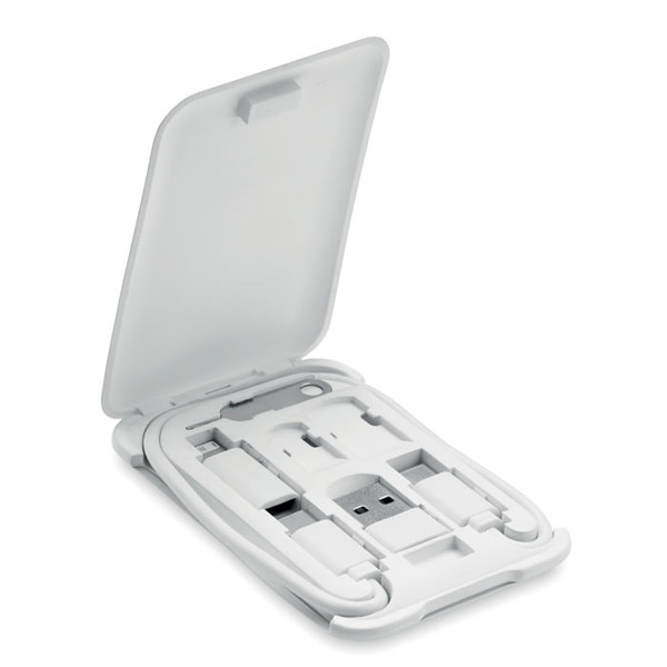 Yapo+ 3in1 cable kit, Type-C adapters, phone stand - White