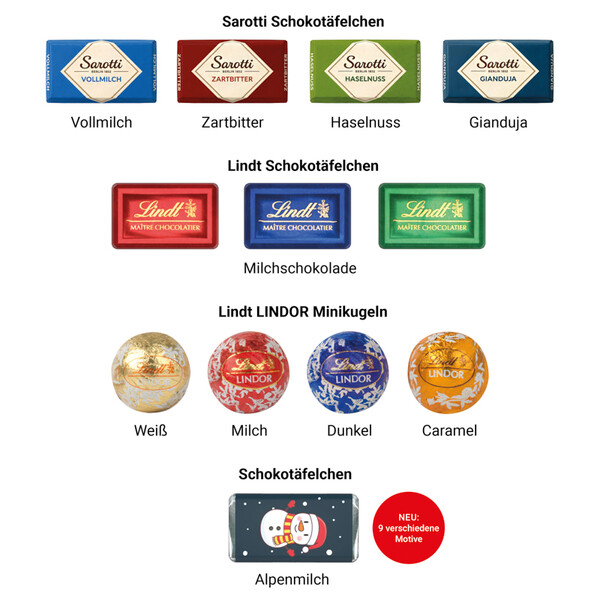 Shape Advent calendar jersey, Lindt LINDOR mini balls