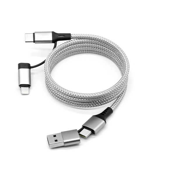 Magnetický rychlonabíjecí datový kabel 4v1 UC063 - SILVER