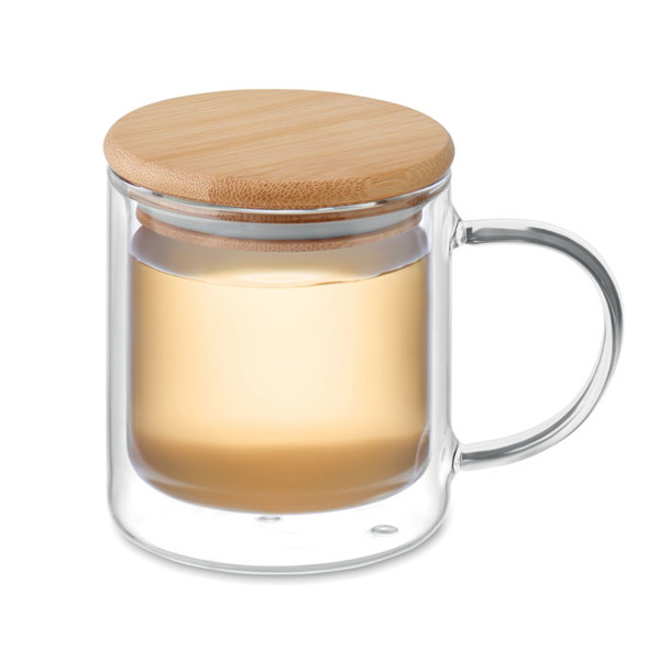 Double wall borosilicate mug Farbi - Transparent