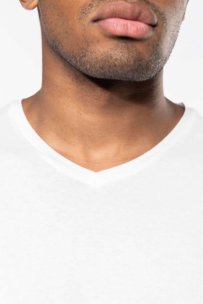 Men's Short-Sleeved V-Neck T-Shirt - White / 2XL
