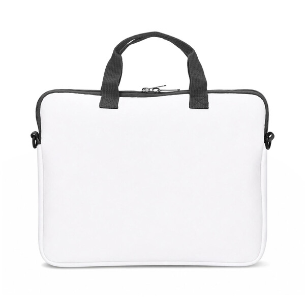 Sublimated neoprene laptop sleeve with zipper and handle - 38x28cm / Black shoulderstrap