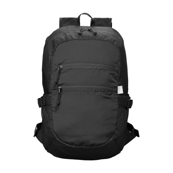 Clover Recycled Foldable Travel Backpack - 27L - Black / Heat transfer