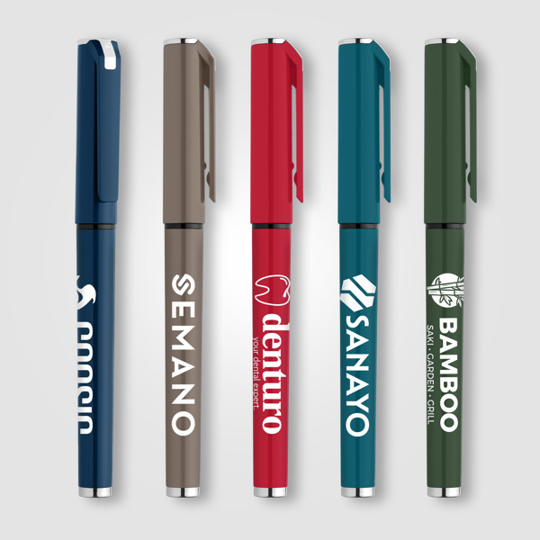 Stylo gel monochrome Islander en plastique recyclé