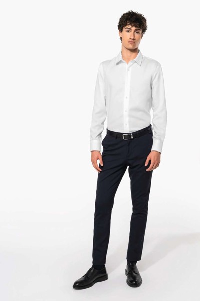 Men's Fitted Long-Sleeved Non-Iron Shirt - White / M