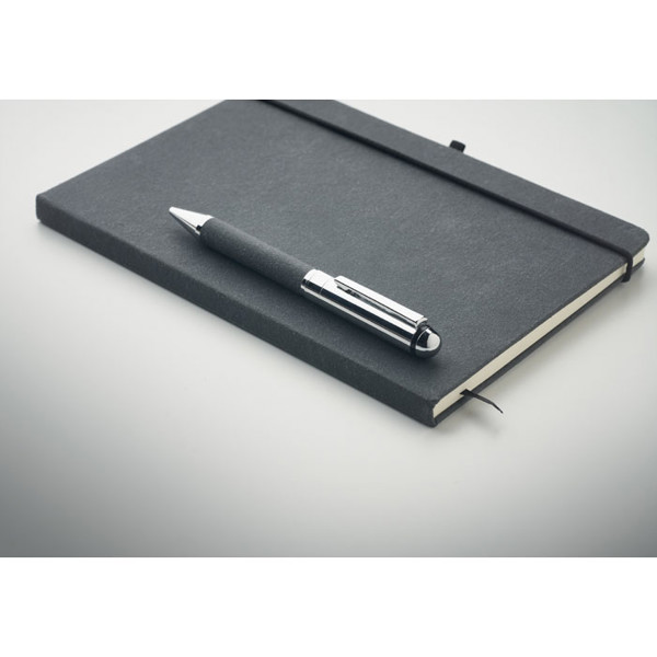 Eleganote notebook set A5, recycled leather - Black