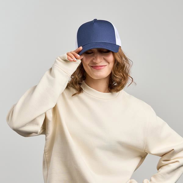 Boné Rapper Cotton-S - Branco / Azul marinho 