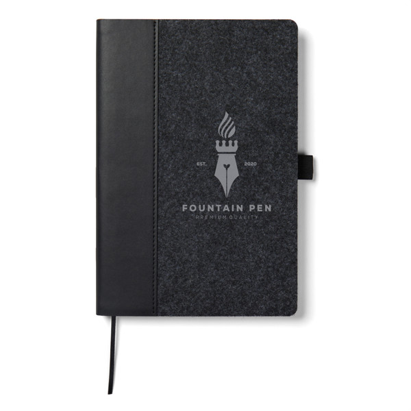VINGA Albon GRS recycled felt notebook - Black