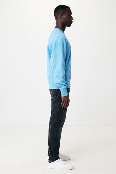 Sweater à col rond en coton recyclé Iqoniq Kruger - Tranquil Blue / XXS
