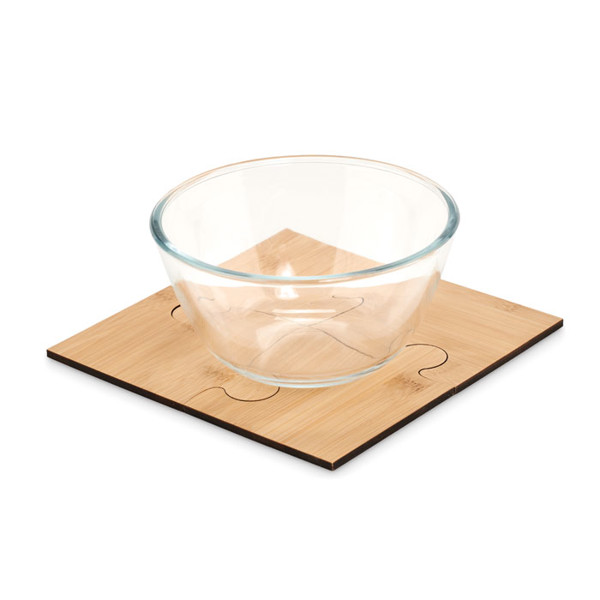 Lepy bamboo puzzle coasters set, 210x210 mm