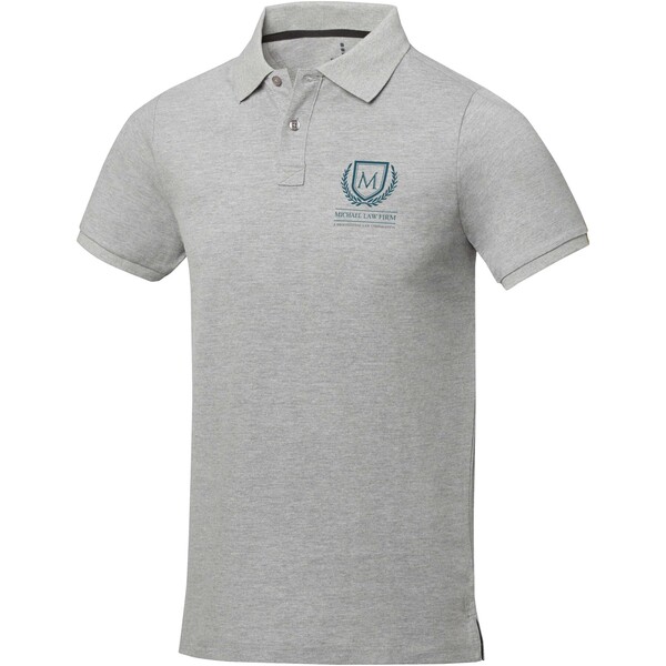 Polo de manga curta para homem de 200 g/m² Calgary - Mistura de cinzas / L