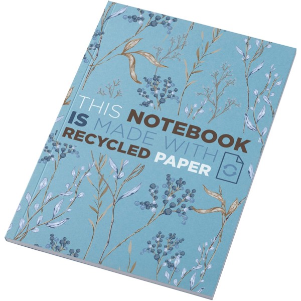 Cahier Novella Austen Colours recyclé A5 à couverture souple de 50 feuilles - Bleu