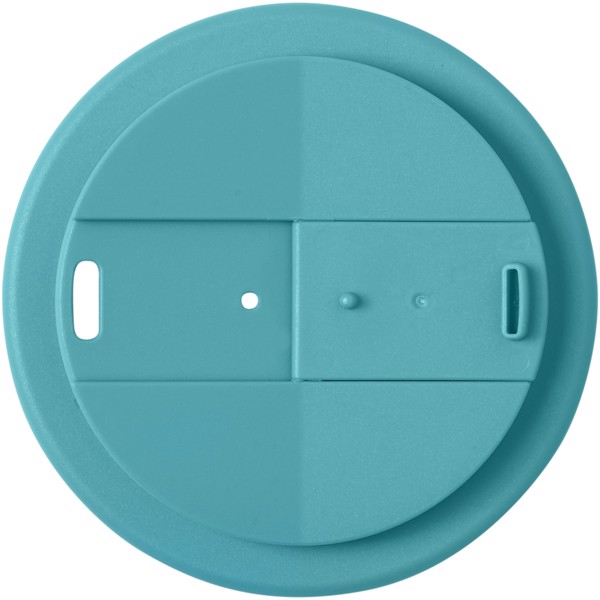 Americano® Espresso Eco 250 ml recycled tumbler with spill-proof lid - Black / Aqua Blue